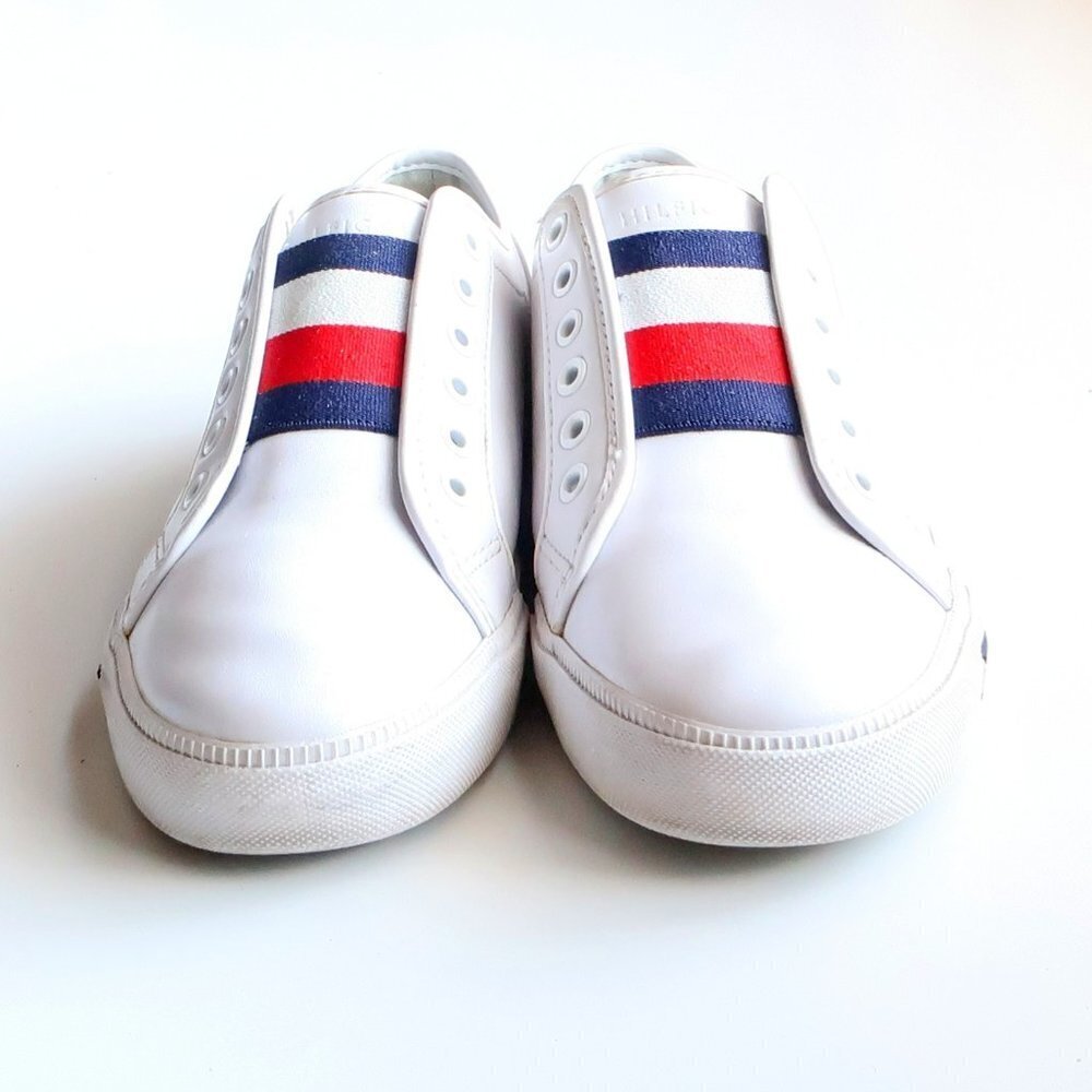 Tommy Hilfiger Anni White Red Blue Slip-on Sneakers Size 7 - Picture 5 of 16